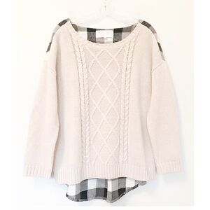 Stone Paper Scissors Plaid & Cable Knit Sweater – Size 12